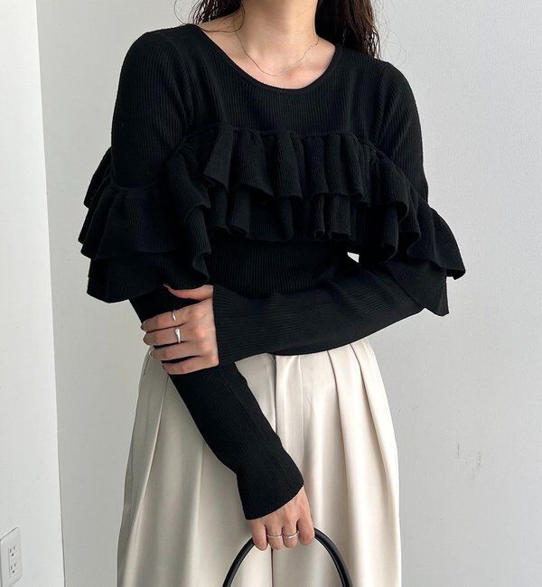  「【2WAYで着用可能】ベアフリルニット」|ニット・セーター|