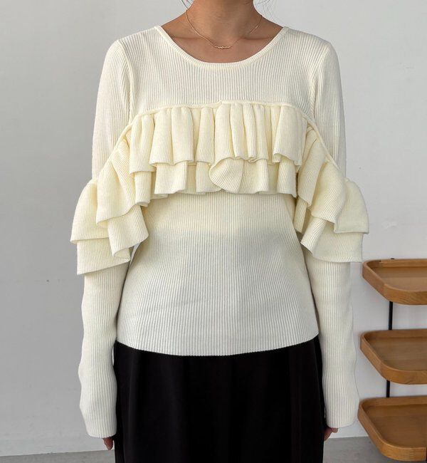  「【2WAYで着用可能】ベアフリルニット」|ニット・セーター|