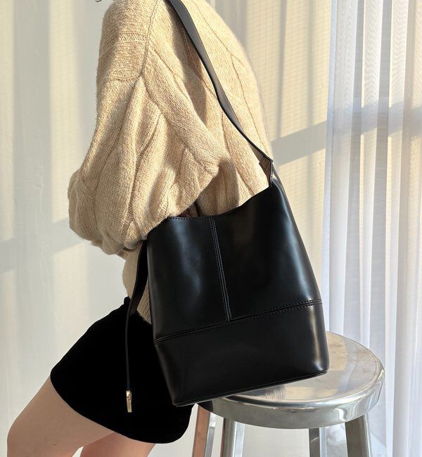  「バケットミドルショルダーバッグ」|トートバッグ|ブラック