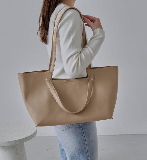  「インバッグSETワイドトート」|トートバッグ|ベージュ