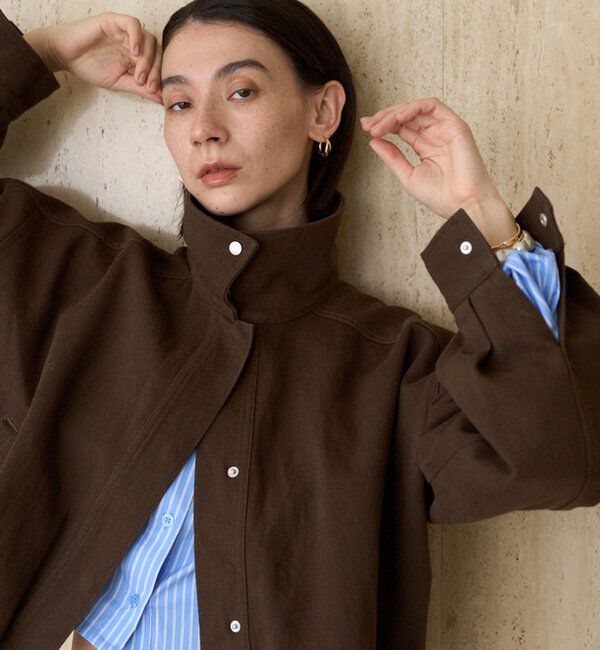  「【サイズ展開あり/セットアップ対応】ラウンドデニムブルゾン」|ブルゾン・スタジャン|