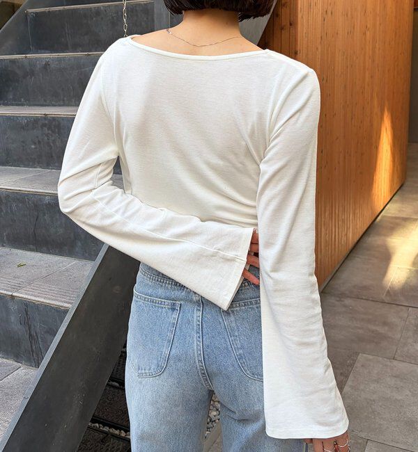  「ドレープアシメネックTシャツ」|Tシャツ・カットソー|