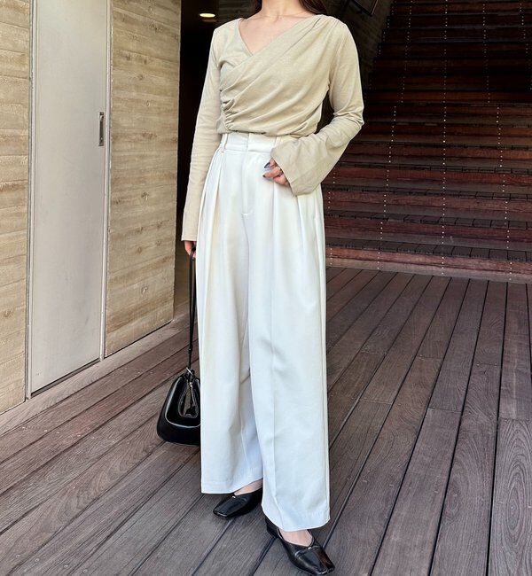  「ドレープアシメネックTシャツ」|Tシャツ・カットソー|