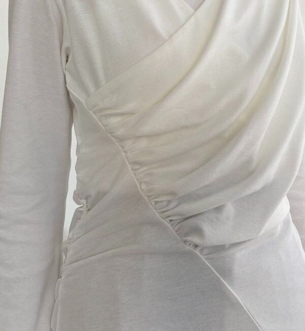  「ドレープアシメネックTシャツ」|Tシャツ・カットソー|