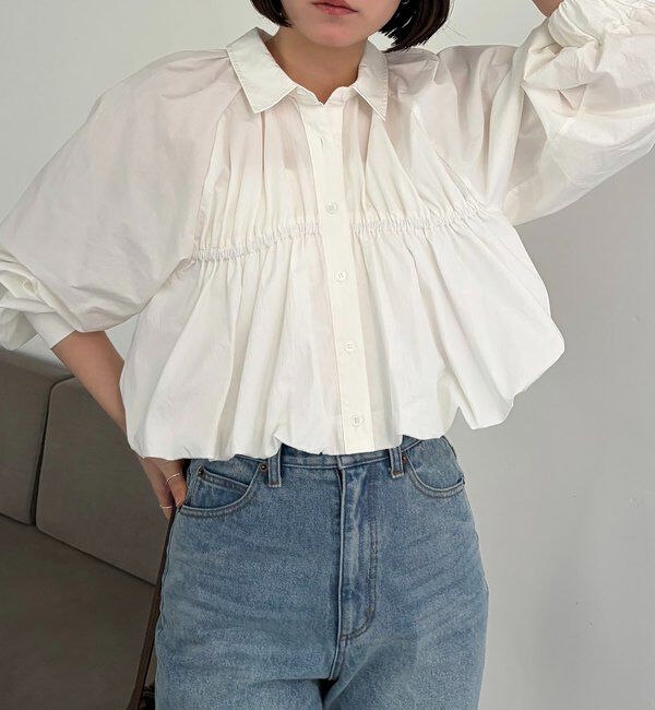  「バルーンクロップシャツ」|シャツ・ブラウス|