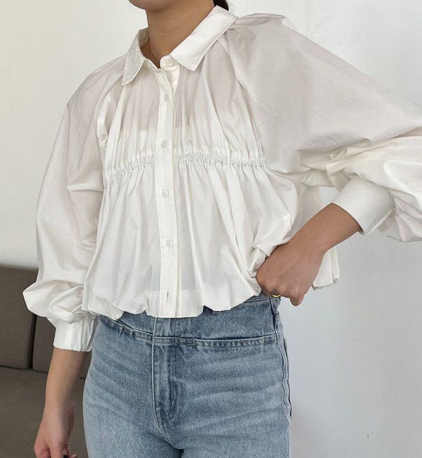  「バルーンクロップシャツ」|シャツ・ブラウス|