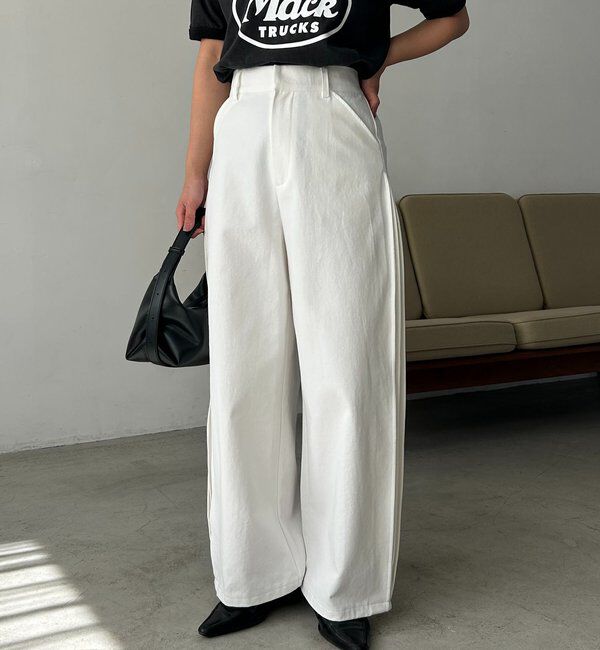  「【低身長サイズあり】サイドタックパンツ」|チノ|