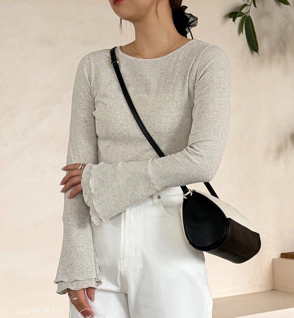  「【LE'MAGE&times;gemeilコラボ】ティアードスリーブロンT」|Tシャツ・カットソー|ベージュ