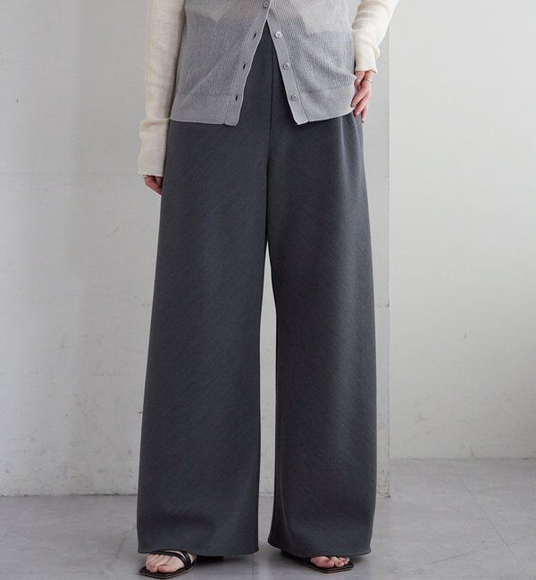  「ダブルクロスワイドパンツ」|チノ|グレー