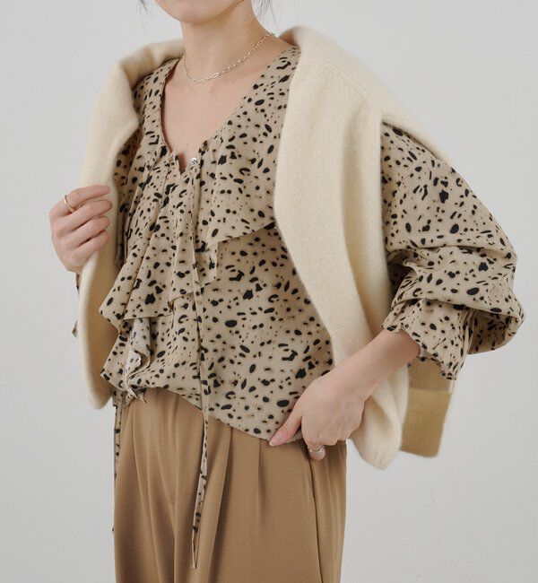  「フリルカラーブラウス」|シャツ・ブラウス|ベージュ