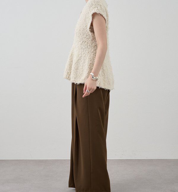  「ポンポンループ編みニット」|パーカー|