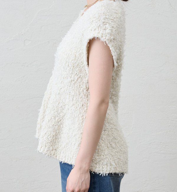  「ポンポンループ編みニット」|パーカー|