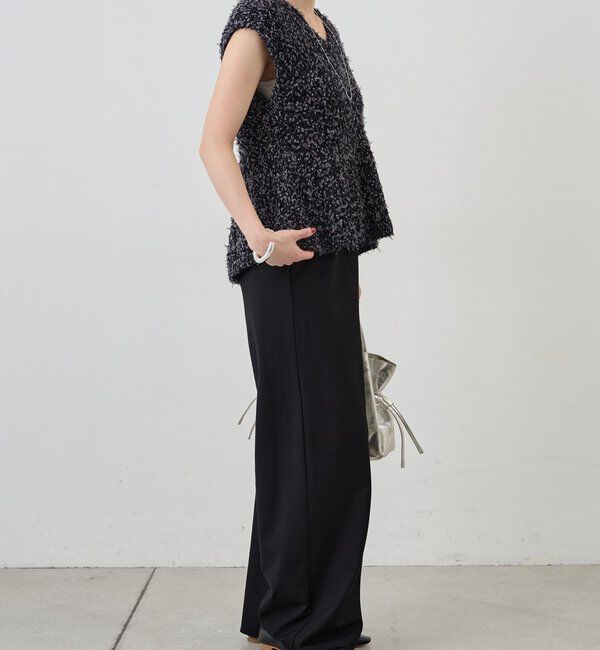  「ポンポンループ編みニット」|パーカー|