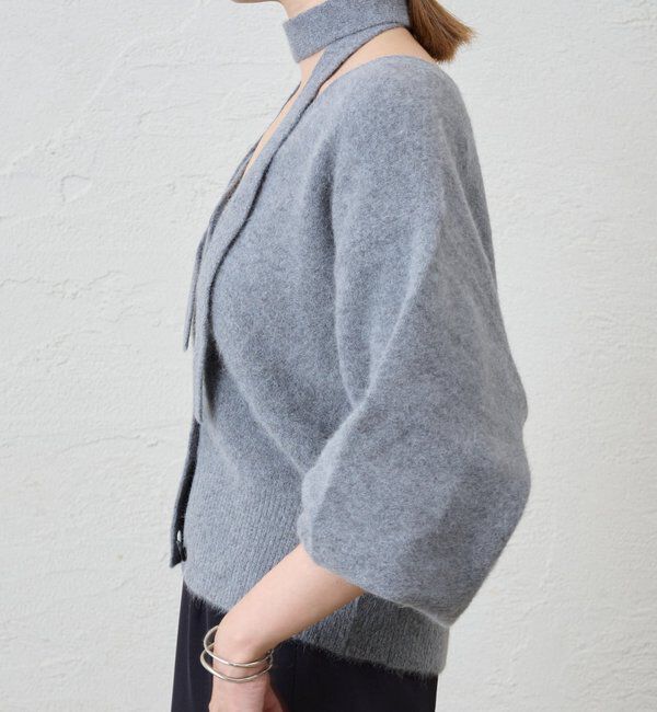  「ファーウールタイ付きカーディガン」|カーディガン|