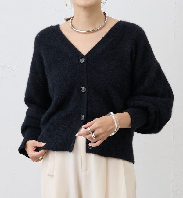  「ファーウールタイ付きカーディガン」|カーディガン|