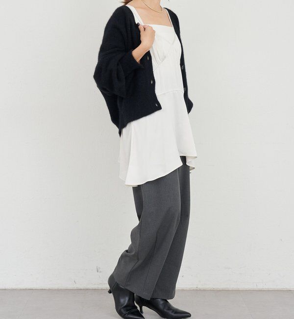  「ファーウールタイ付きカーディガン」|カーディガン|