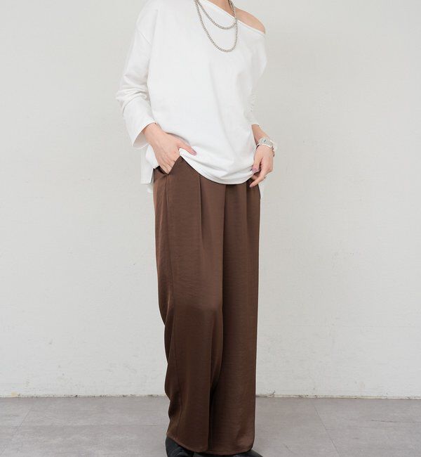  「サイドスリットオフショルスウェット」|Tシャツ・カットソー|