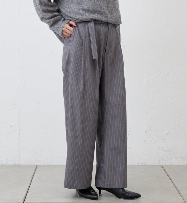  「ダブルタックストライプワイドパンツ」|チノ|