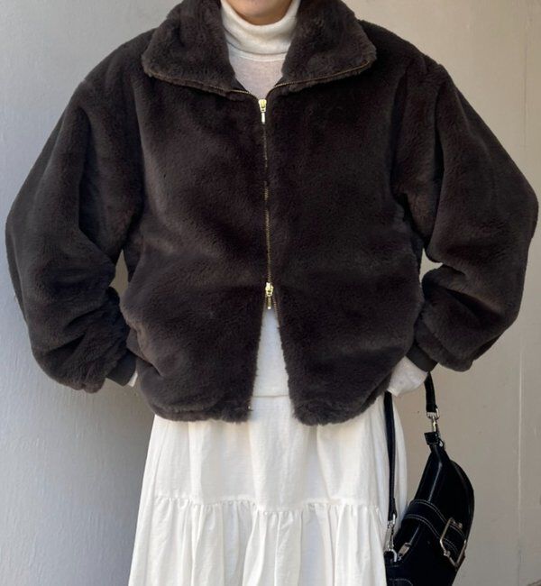  「ダブルジップファーコート」|その他|チャコールグレー