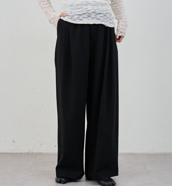  「【インフルエンサー＠tsuru00コラボ】3タックスラックスパンツ」|チノ|ブラック