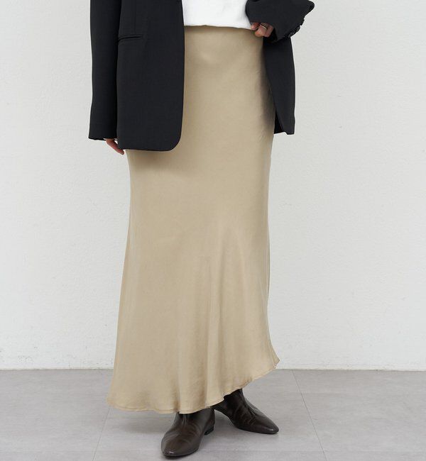  「ヘムラインマーメイドスカート」|スカート|ベージュ