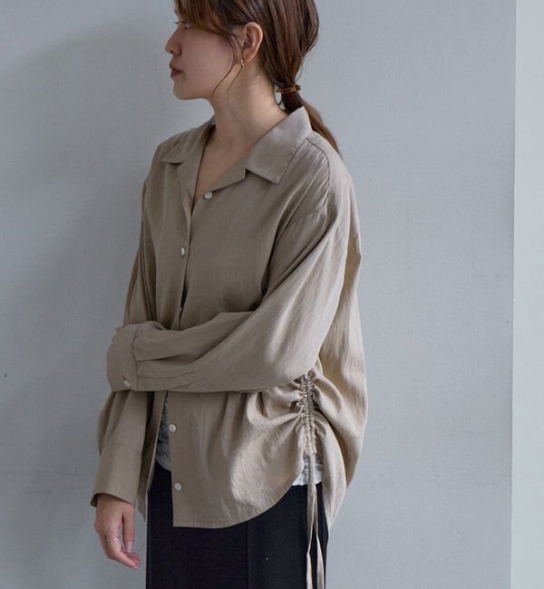  「オープンカラーシャツ」|シャツ・ブラウス|ベージュ