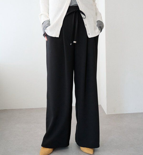  「ウエストデザインパンツ」|チノ|ブラック