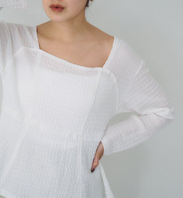  「スクエアネックペプラムカットソー」|Tシャツ・カットソー|