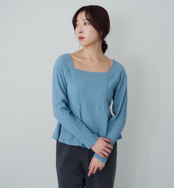  「スクエアネックペプラムカットソー」|Tシャツ・カットソー|