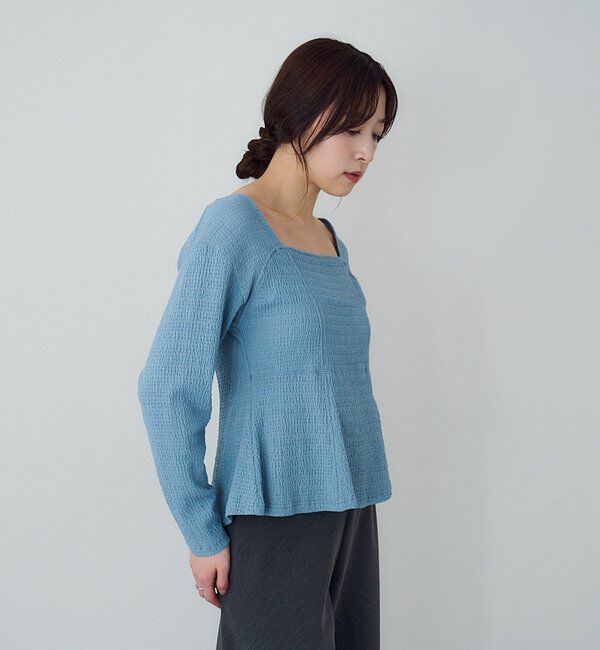  「スクエアネックペプラムカットソー」|Tシャツ・カットソー|