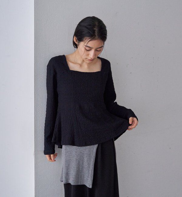  「スクエアネックペプラムカットソー」|Tシャツ・カットソー|