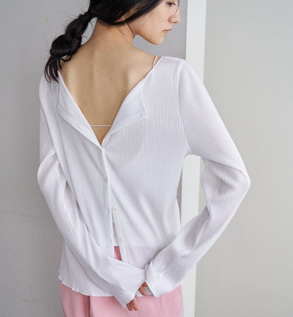  「プリーツカーディガン」|シャツ・ブラウス|オフホワイト