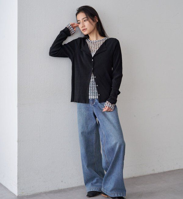  「プリーツカーディガン」|シャツ・ブラウス|ブラック