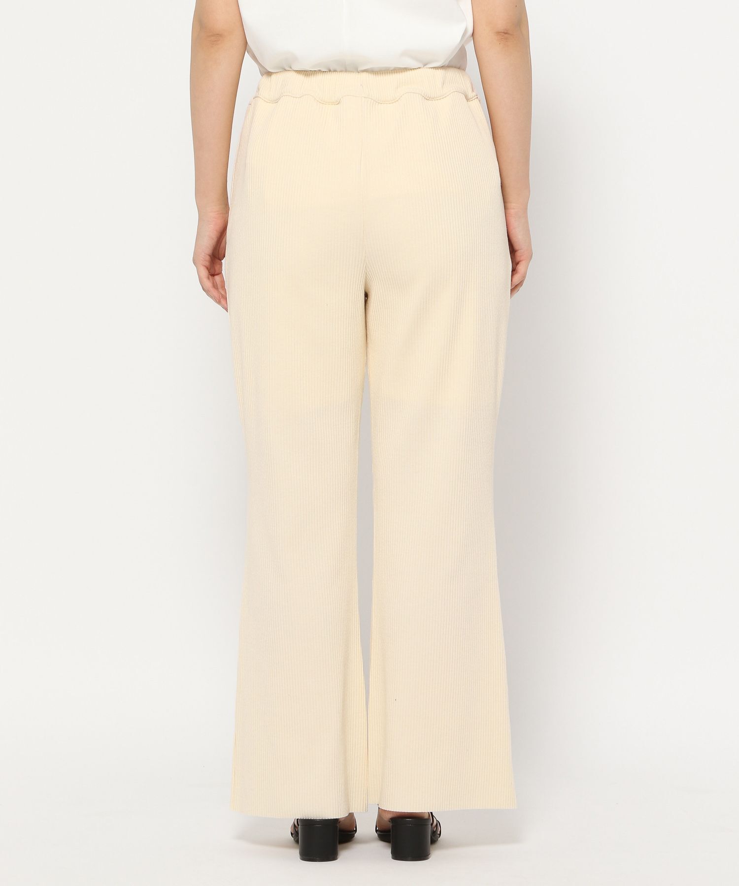 LOWRYS FARM「カットリブセミフレアパンツ」|チノ|