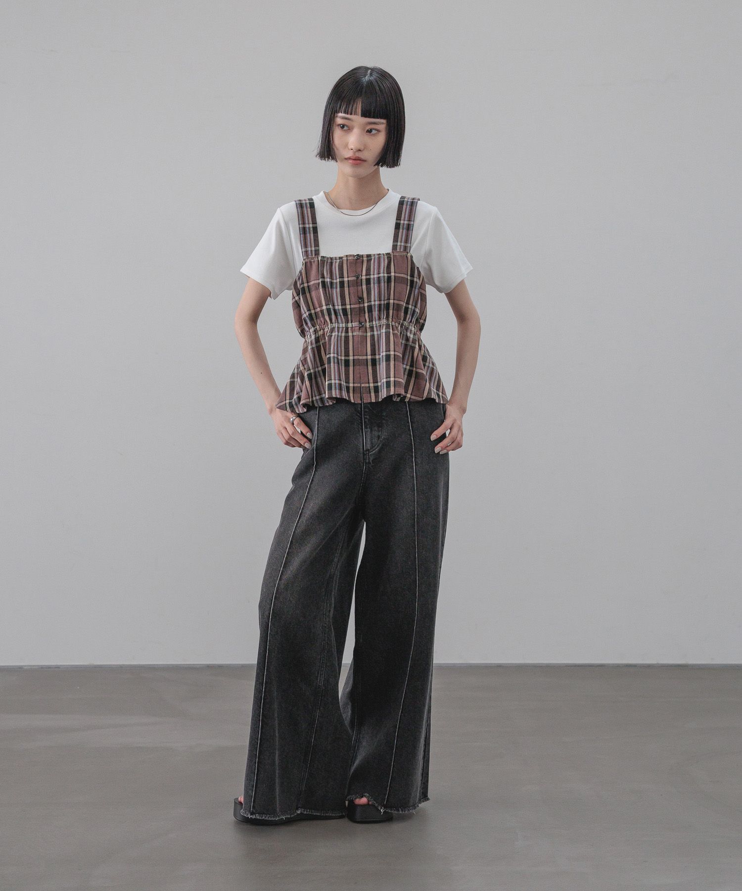 LOWRYS FARM「ハイウエストバギーデニム」|デニム|