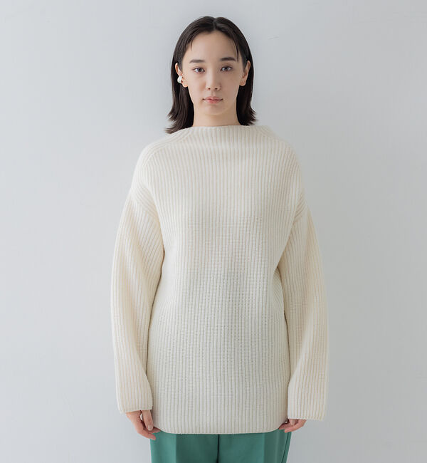collex「オフネックリブニットチュニック」|ニット・セーター|