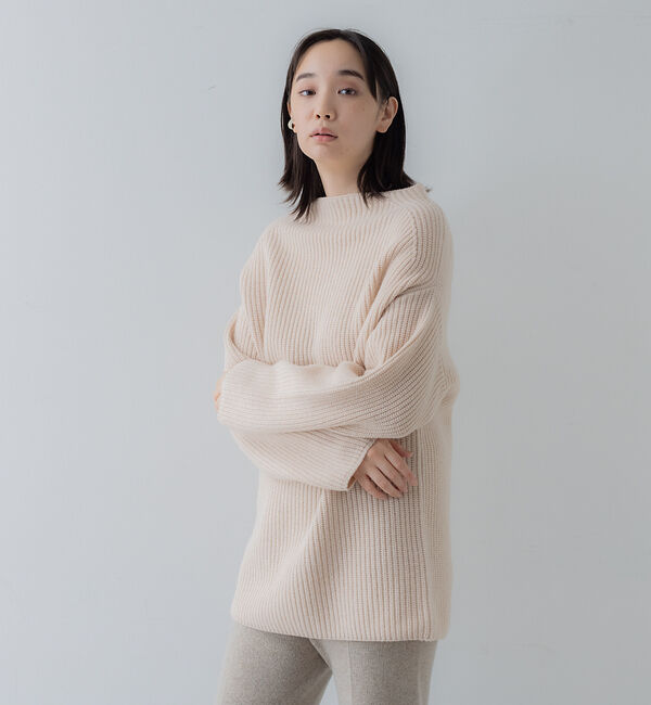 collex「オフネックリブニットチュニック」|ニット・セーター|