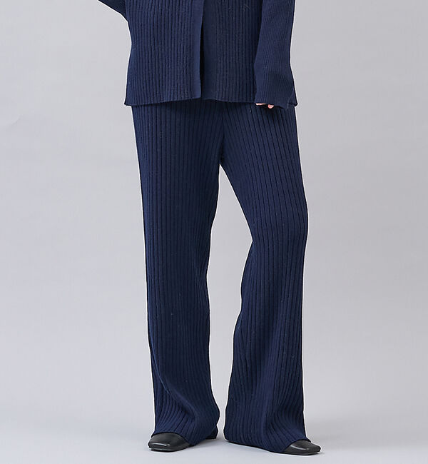 collex「【セットアップ対応】ワイドリブフレアパンツ」|その他|ネイビー