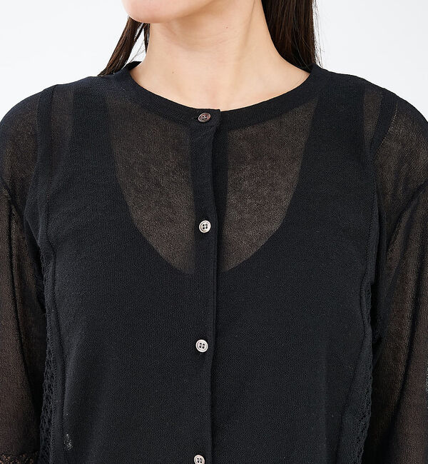 collex「リネンタッチ透かし柄カーディガン」|カーディガン|