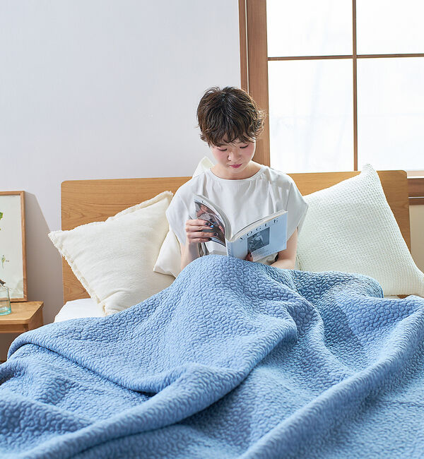 collex「イブル クラウド柄 オーガニックコットン キルティングマット シングル 150&times;」|その他|ブルー