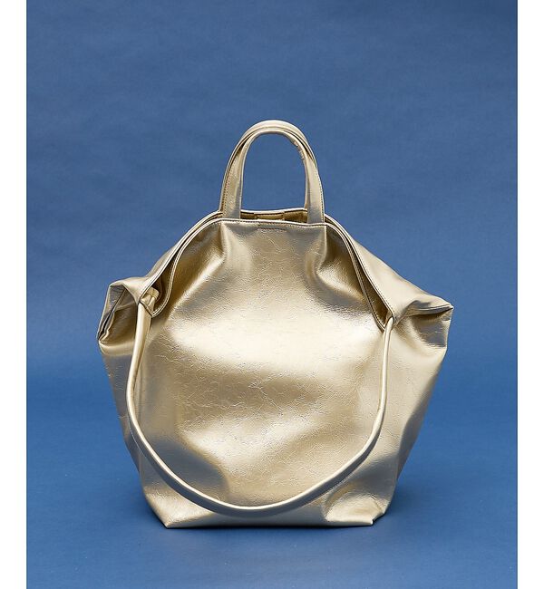 collex「2WAY底マチワイド レザーライクワンショルダーバッグ」|ショルダー・メッセンジャー|ゴールド