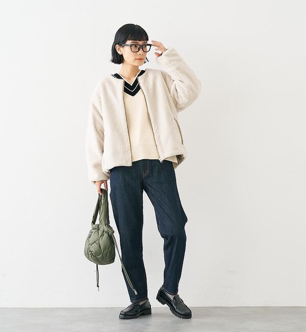 collex「キルト&times;ボアリバーシブル中綿ブルゾン」|ブルゾン・スタジャン|