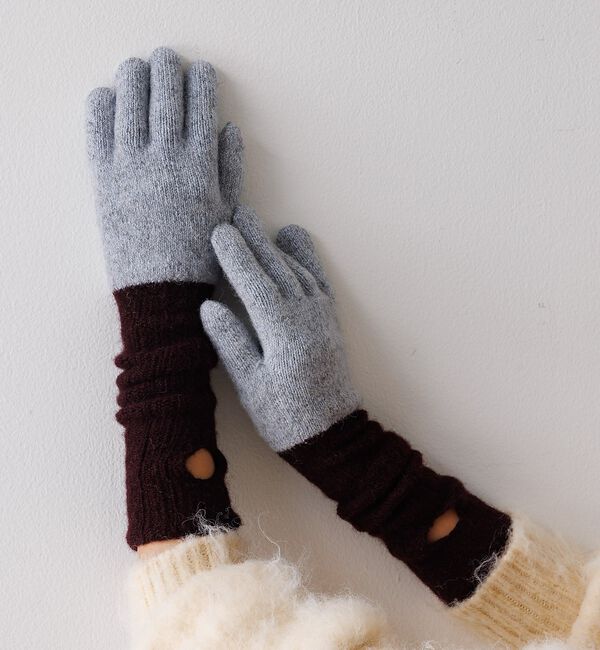 collex「メリノウール アルパカ  2WAY グローブ 手袋」|手袋|ライトブルー