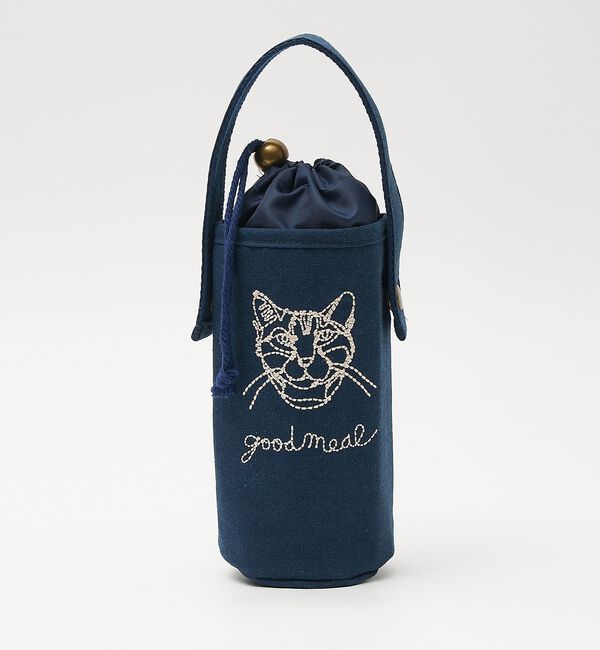 collex「【＋HAyU fabric】猫刺繍 ボトルケース 保冷・保温 レジャー」|食器・キッチングッズ|