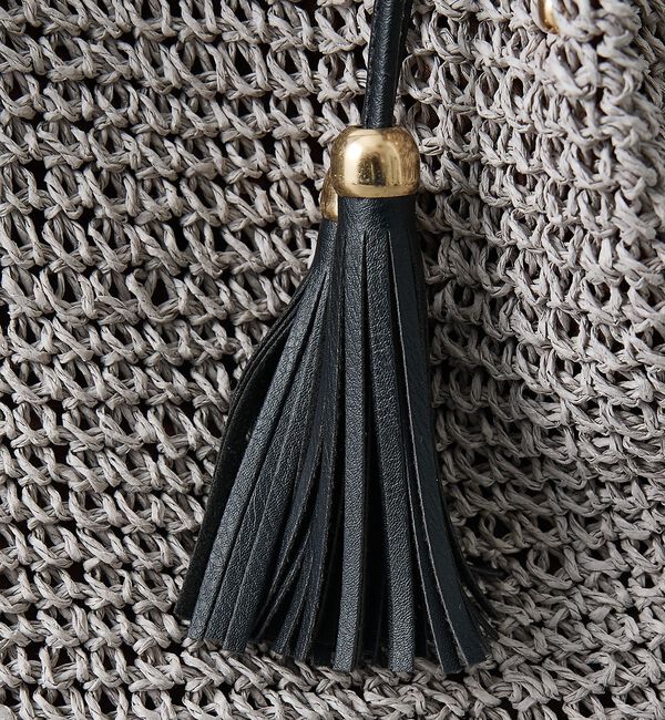 collex「【WEB限定】フリンジチャーム付きペーパートート【予約】」|かごバッグ|