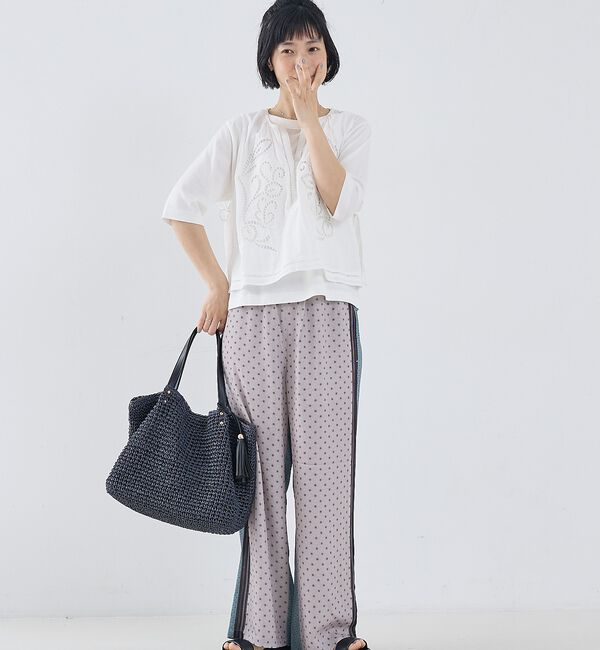 collex「【WEB限定】フリンジチャーム付きペーパートート【予約】」|かごバッグ|