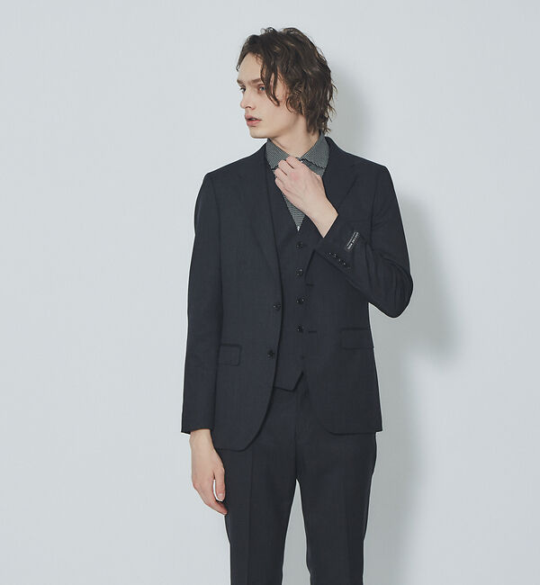 ABAHOUSE「【Recency of Mine】 SUPER100ｓウールツイル ジャケット」|テーラードジャケット|チャコール