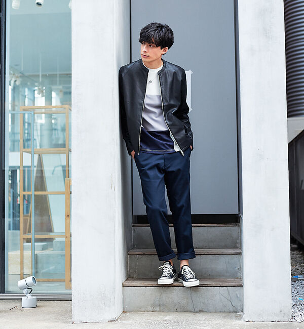 ABAHOUSE「【定番】ネオレザー シングル ライダース」|ライダースジャケット|