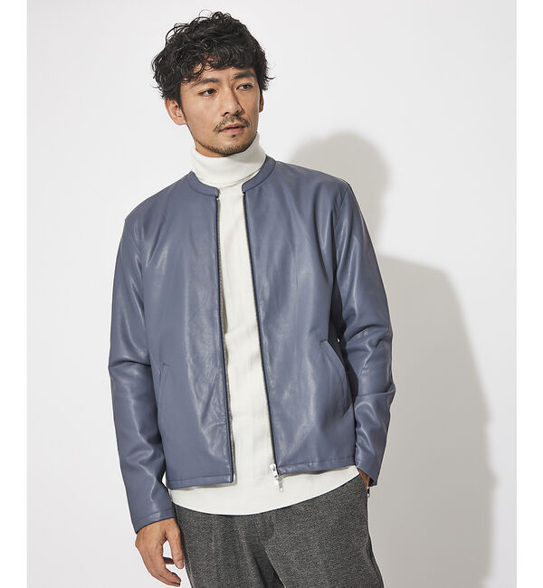 ABAHOUSE「【定番】ネオレザー シングル ライダース」|ライダースジャケット|