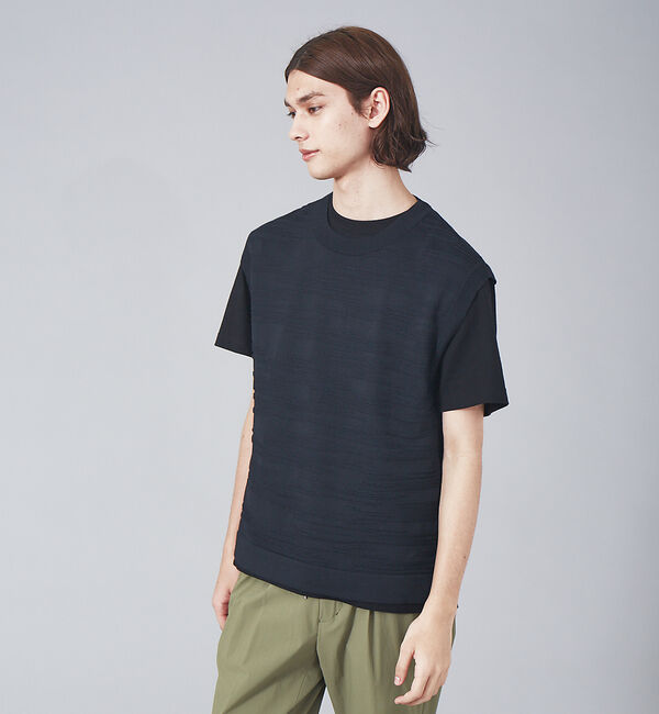 ABAHOUSE「pe/vis　ノイズ柄ベスト」|ベスト・ジレ|ブラック